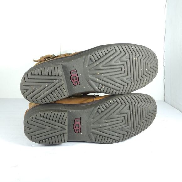 UGG Women's Cecile US 8 Brown Leather Waterproof Sheepskin Lined Duck Boots - Picture 10 of 15